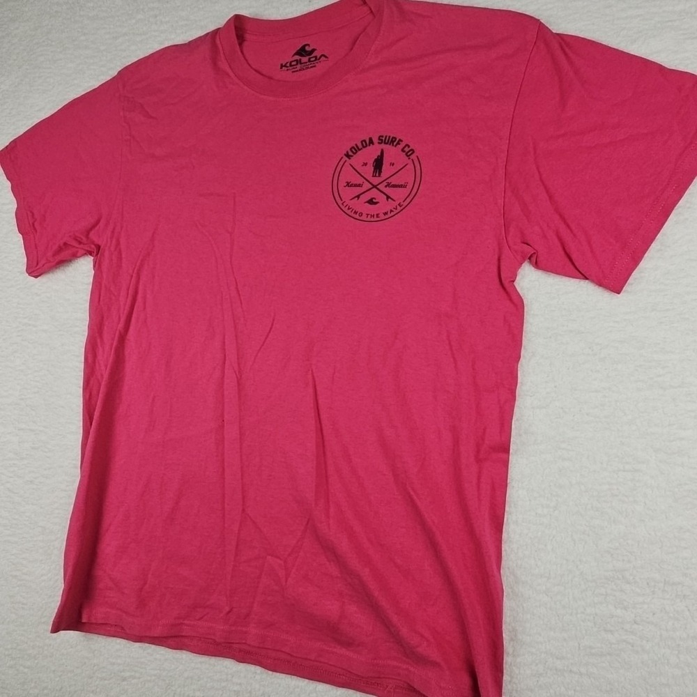 Koloa Men's Large T-Shirt Koloa Surf‎ Co. Kauai Hawaii Short Sleeve Pink
